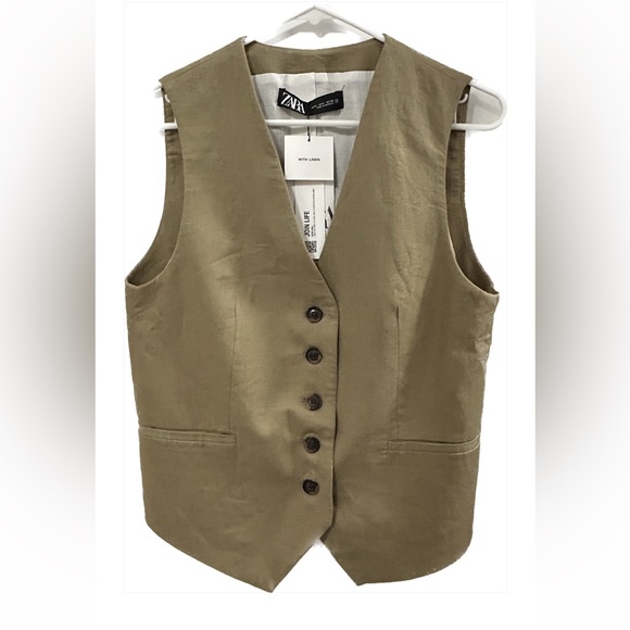 NWT Zara Beige Vest - Picture 3 of 4